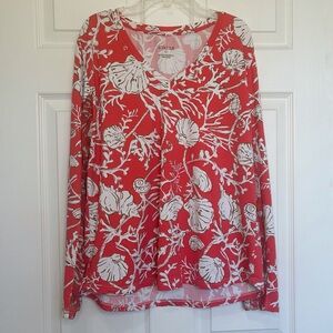 Icikuls Active Shirt Womens XL White Orange Mesh Rash Guard V-neck Golf Kayak